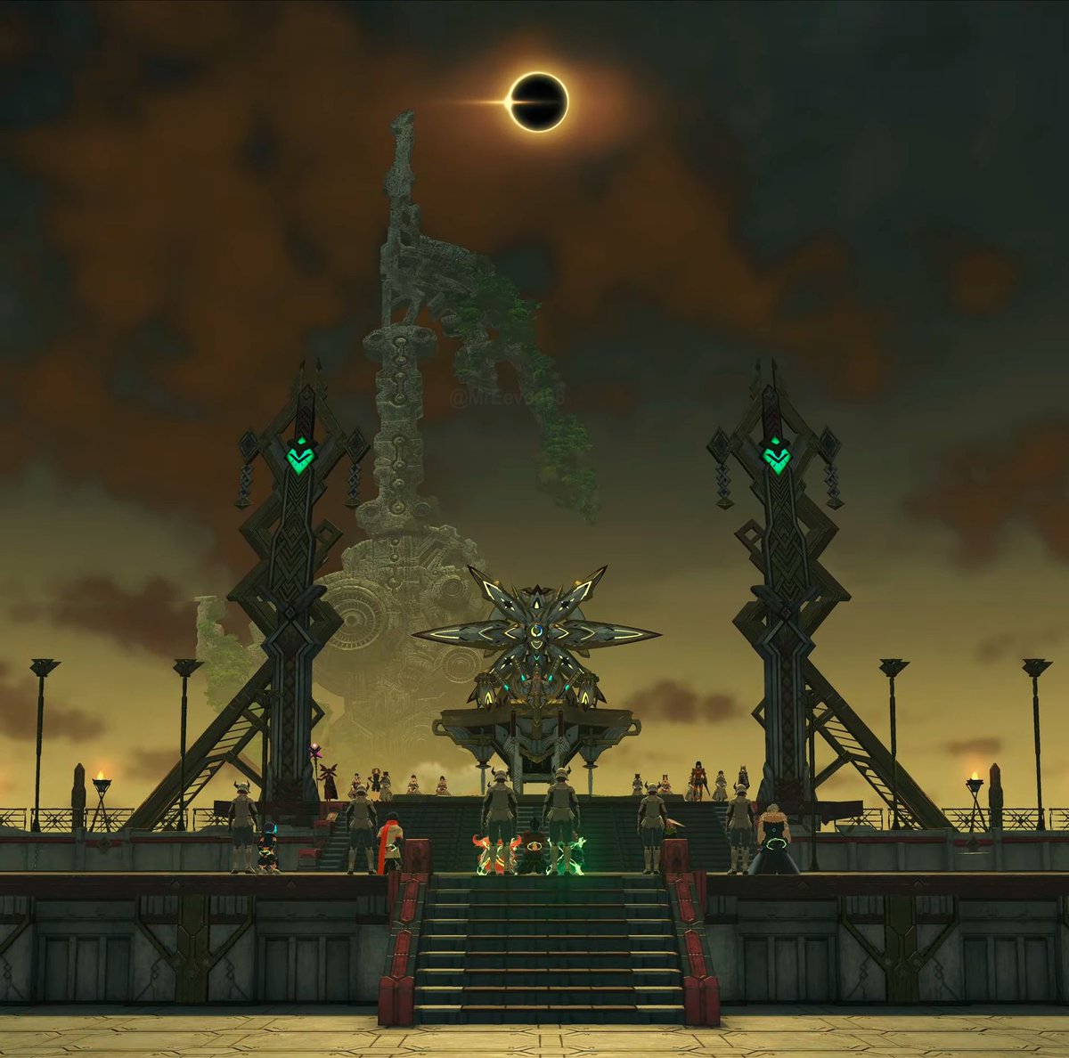 nintenleaks's tweet photo. Hoy es el gran eclipse en España y como fan de Xenoblade Chronicles no podre dejar de pensar en uno de los momentos mas desgarradores de la franquicia. https://t.co/kGX3fR4EuF