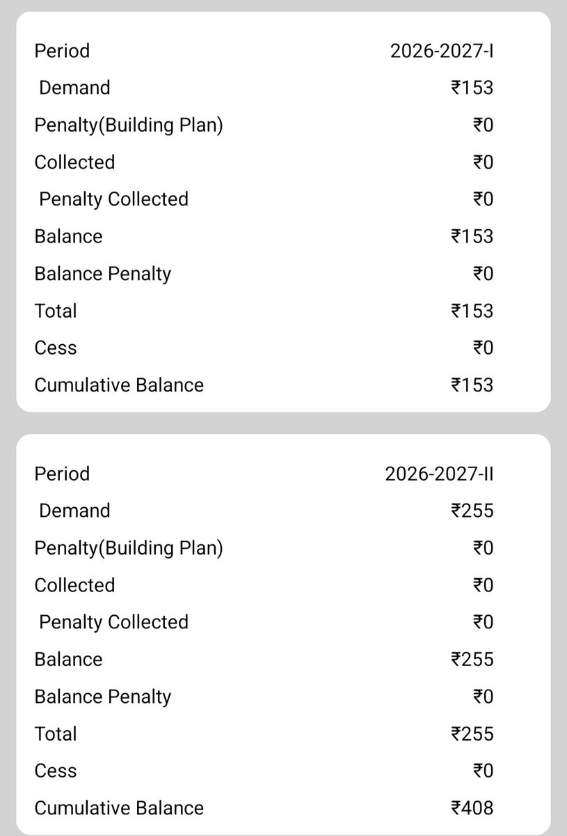 vishstaler's tweet photo. @A_n_b_e_S_i_vam Water tax increased . 

See 1 and 2 quarter tax rates. 

Till now property tax not increased. But I don't know when will that happen. Around 40% increased. https://t.co/GrhNGiQT3H