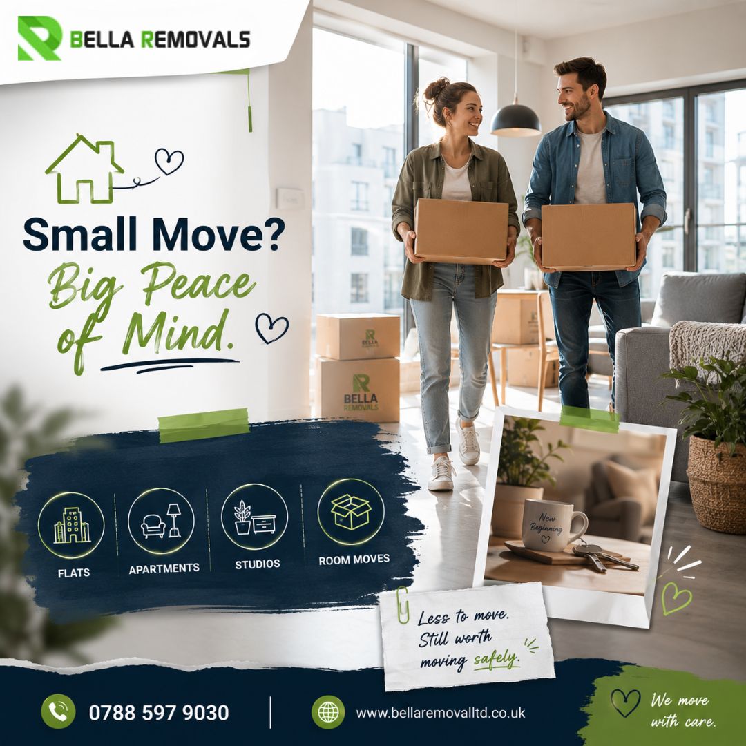 ltd_bella's tweet photo. π Moving from a flat, apartment or studio? Make it simple with Bella Removals. π Professional handling, safe transport & reliable service for smaller moves. π 0788 597 9030 π https://t.co/8APu6jv8KA #FlatRemovals #MovingUK #BellaRemovals https://t.co/pn4Mcdy7MA