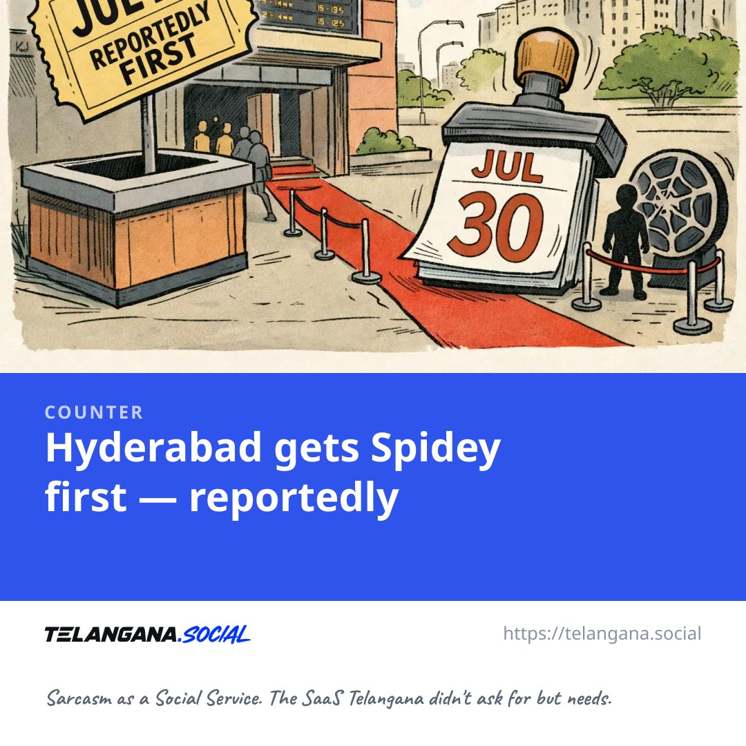 TSocialSaaS's tweet photo. Hyderabad gets Spidey first — reportedly

https://t.co/GQi7tL2ky5
#Telangana #Counter #TelanganaSocial https://t.co/xuTv54Q8yL
