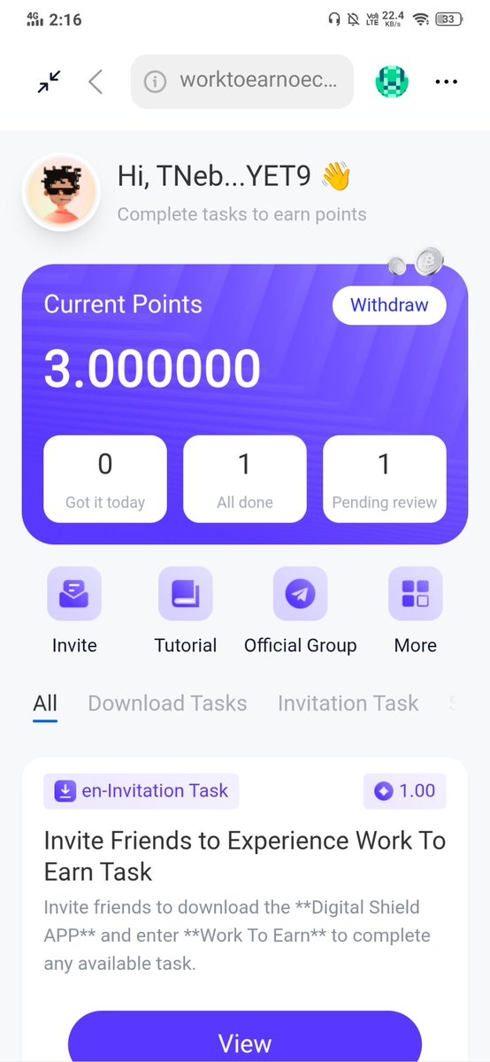 Cryptoluffy05's tweet photo. Work to Earn makes earning crypto straightforward.
Join a task → complete it → see your rewards update in real time → withdraw straight to your wallet.  Simple steps, real payouts. @digitalshie
#WorkToEarn #Web3 #Crypto #Blockchain https://t.co/SRgrLpGr86