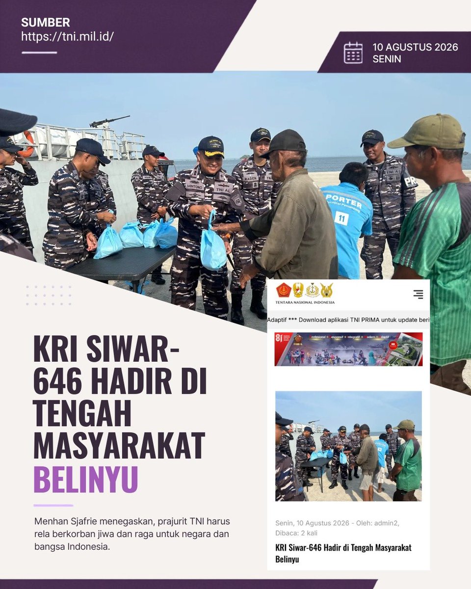 Danastriia_'s tweet photo. Sinergi lintas sektor memperkuat ketahanan nasional. TNI bersama seluruh elemen masyarakat mewujudkan Indonesia yang bersatu, humanis, dan peduli sesama.
Kepedulian Ringankan Beban https://t.co/BlGg7bTUsm
