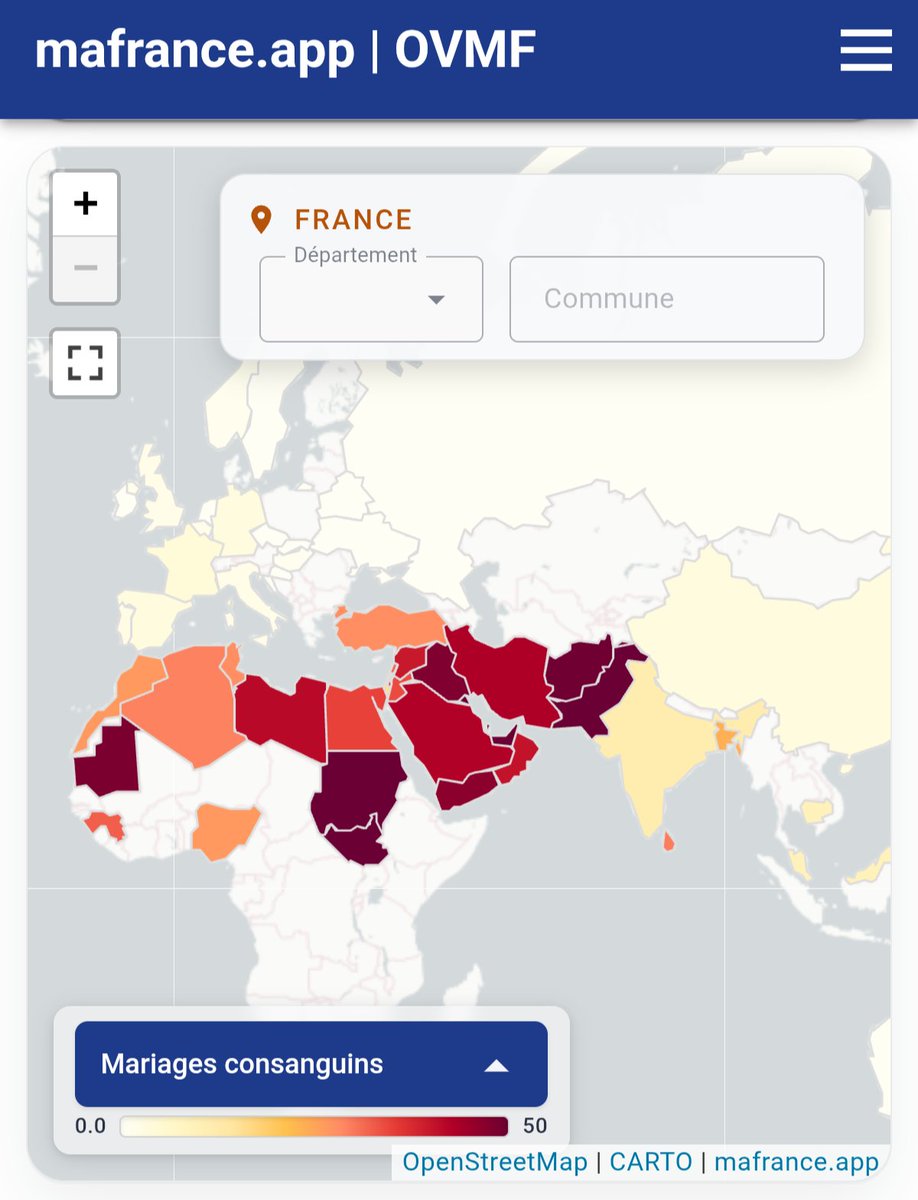 ou_va_ma_France's tweet photo. Carte des mariages consanguins. https://t.co/vThteNruJB