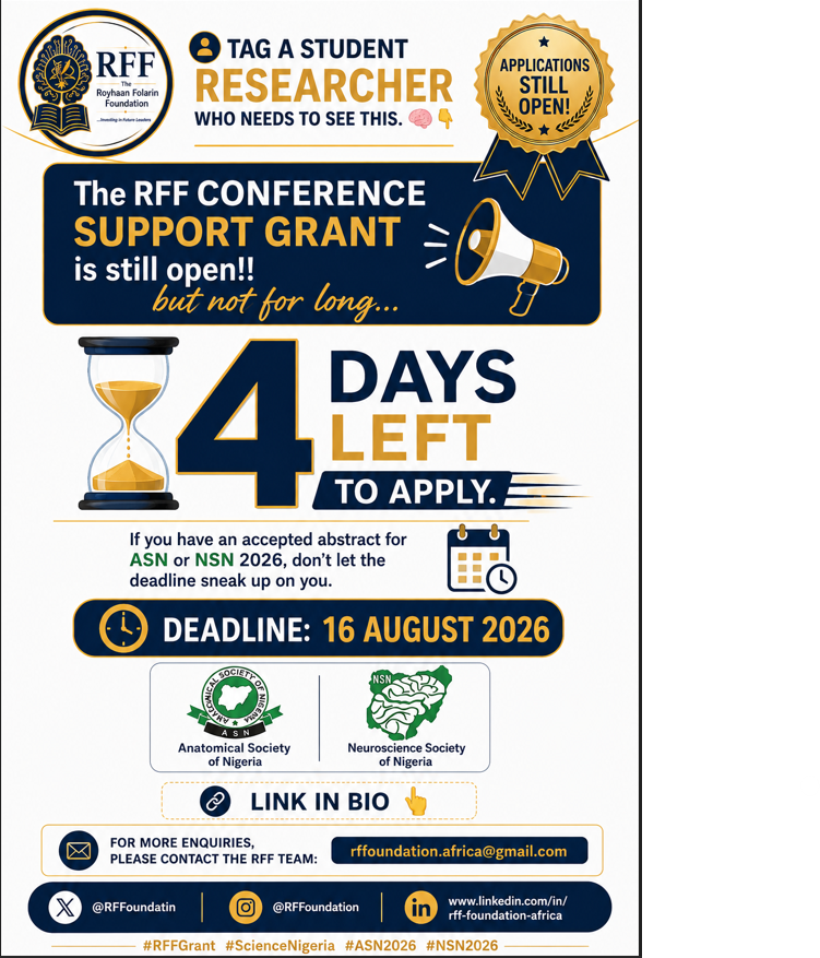 RFFoundatin's tweet photo. Still haven't applied? 👀
Tag a student researcher who needs to see this. 👇

The RFF Student Conference Support Grant closes 16 August.

Link in bio 👆
#RFFGrant #ASN2026 #NSN2026 https://t.co/OTrM3POeTE