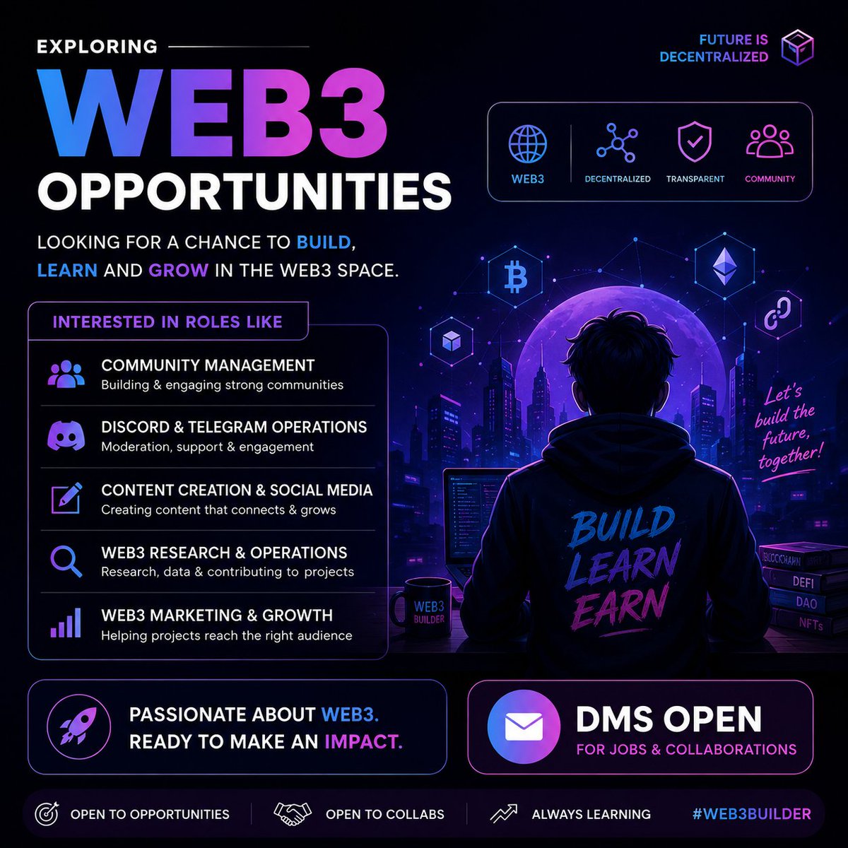 web30459082's tweet photo. 🚀 Looking for a Web3 opportunity!
Community • Content • Research • Operations
Ready to learn, contribute &amp; grow. 🤝
📩 DMs open for jobs &amp; collaborations.
#Web3 #Web3Jobs #CryptoJobs #Hiring #OpenToWork #Crypto #Blockchain #Web3Community #RemoteJobs https://t.co/xSXdTo3gdf