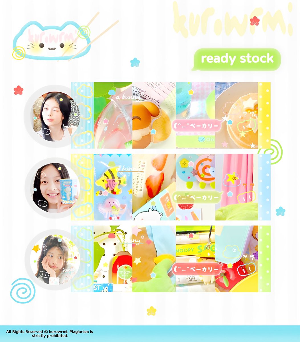 kurowrmi's tweet photo. help repost, #zonauang thanks a boo! ⭐

🌀 lilo bawa layout RS cat. bunyom! chara: ian hanni wonhee haerin yuha carmen 🍏 price &amp; detail on ALT 🔖 boleh dijemput by DM or tele lilo yaa :3 happy shopping mentemen! 🛒👛 https://t.co/Ctz6nVhmdv