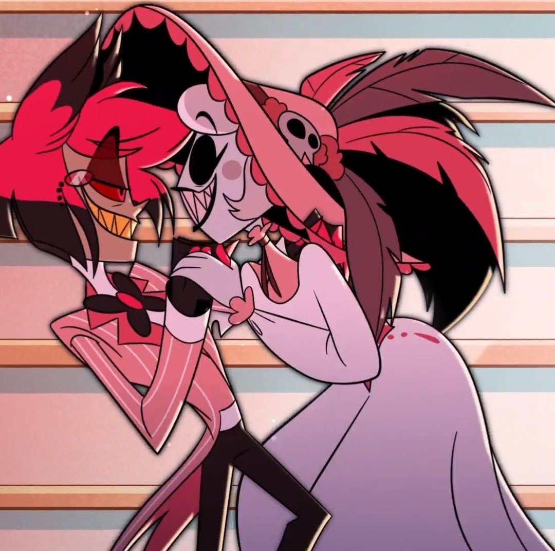 AmberHi22631938's tweet photo. There’s just something about the way Alastor looks at Rosie that just makes me want to kick my feet for some reason. Like you’re telling me he apparently ‘hates’ her according to most of the fanbase? Look at him! He looks as happy as he could be + #radiorose #alastorxrosie https://t.co/hg1nZDr6G8