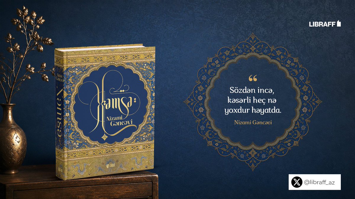 libraff_az's tweet photo. Nizami Gəncəvinin “Xəmsə”si — hikmət və söz sənətinin ölməz xəzinəsi. 📚✨
Onlayn almaq üçün: https://t.co/ZshtYc4plF
#NizamiGəncəvi #Xəmsə #LIBRAFF #TEASPress #Kitab #Ədəbiyyat https://t.co/eKxThgh42w