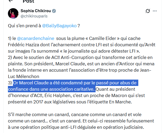 FredericLefevre's tweet photo. Le VRAI culot, c'est ça...La Chikirou (LFI) :
- cumule mandats Député, conseiller régional et conseiller Paris
- condamnée pour vol
- mise en examen pour "escroquerie aggravée et abus de bien sociaux"

mais elle met en cause la probité de Marcel Claude. 😎😀

Peur de rien !!! https://t.co/77nfVfc8Pc