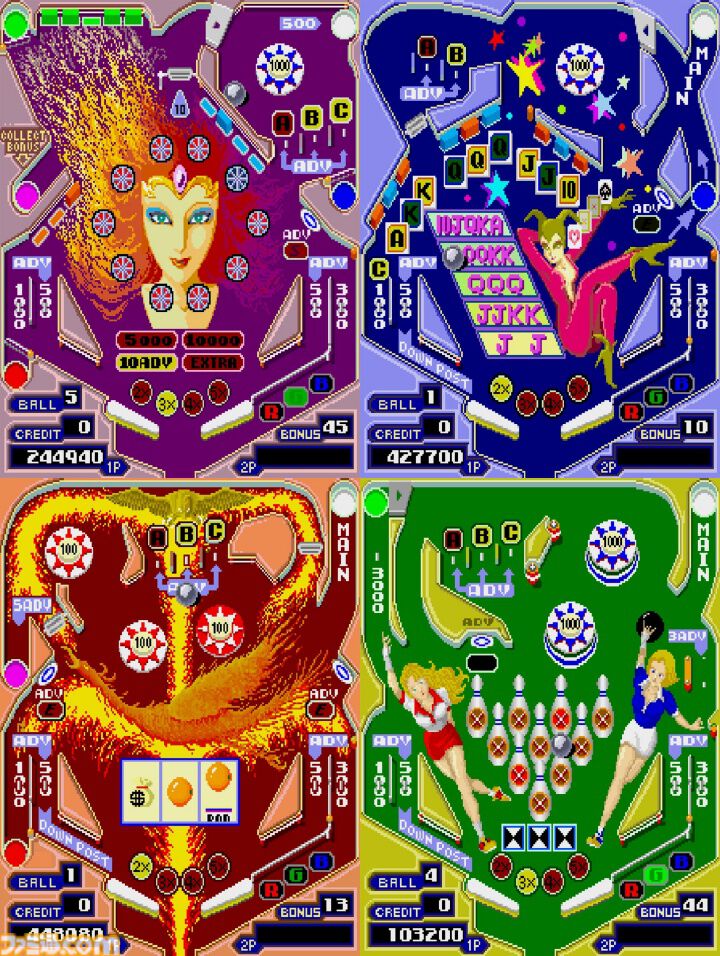 famitsu's tweet photo. 『ピンボールアクション』に『アケアカ2』版が配信開始。1985年にテーカン（現コーエーテクモ）から発売された名作ピンボール
https://t.co/04uf7DZETt

台を揺らしてボールを操り、さまざまな仕掛けを攻��していく。タイムアタックが追加されたほか、可変リフレッシュレートへ対応。8月13日配信。 https://t.co/6dvBL1c5Mg