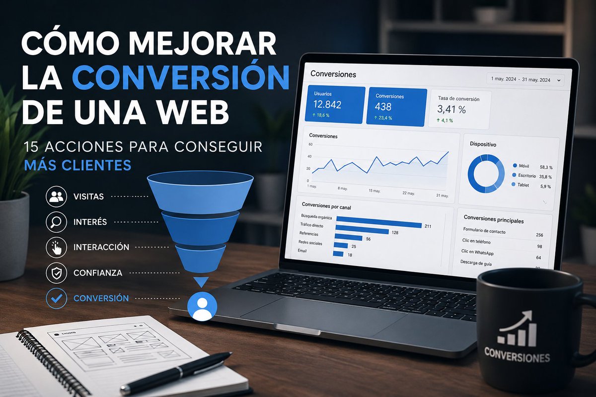 EnguitaFreddy's tweet photo. ¿Tu web recibe visitas pero no consigue suficientes contactos?

He reunido 15 acciones para mejorar la conversión: CTA, formularios, confianza, UX, móvil, velocidad y medición.

👉 https://t.co/unlSY9bLUI

#DiseñoWeb #CRO #SEO https://t.co/FvdUd8FoQi
