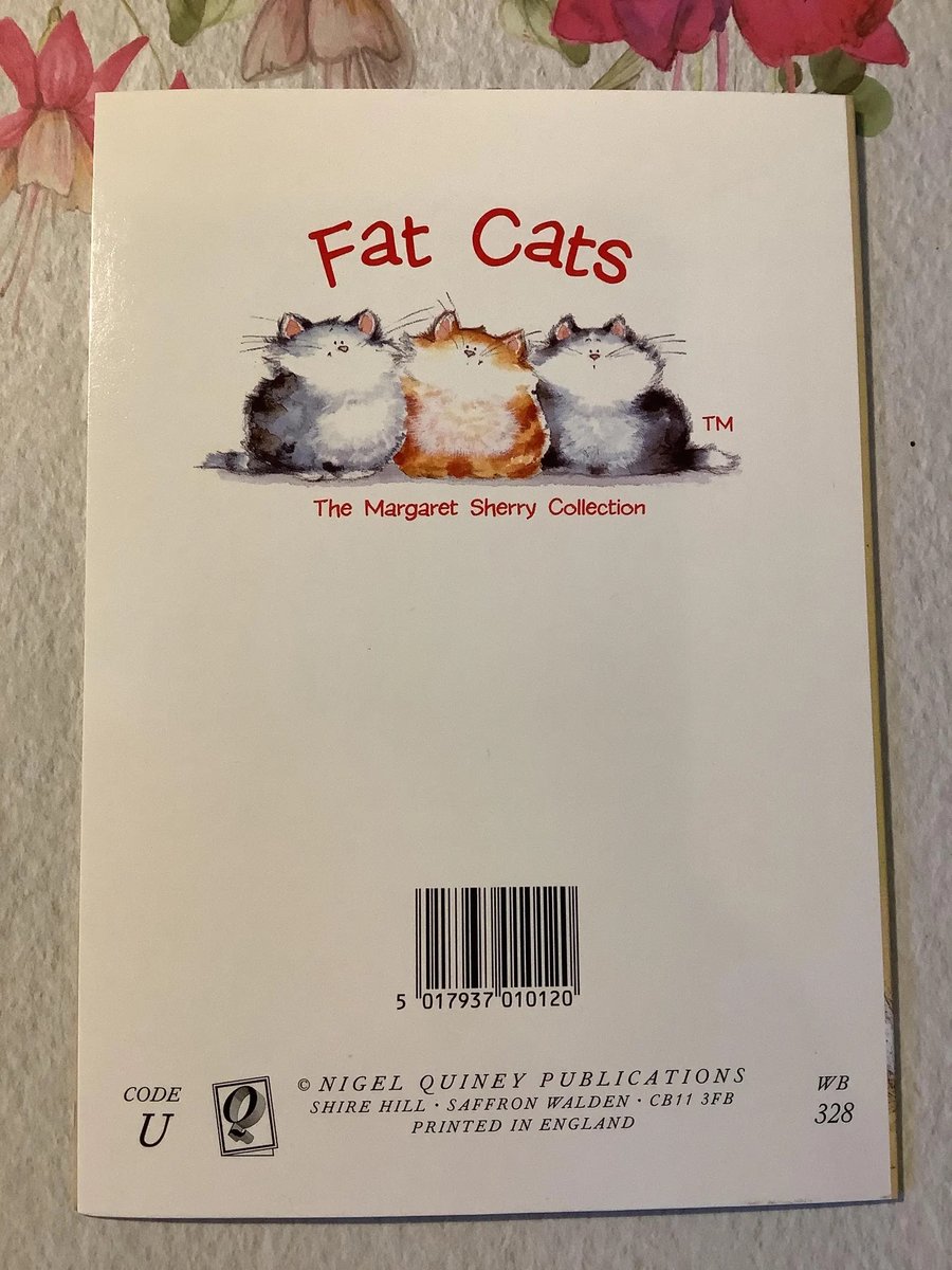 WatsonsVintage's tweet photo. ONLY TWO LEFT NOW! What a cutie! Rare Vintage Circa 1990s Birthday Card with an ADORABLE Cat holding a Daisy Design by Margaret Sherry - Decorated Inside - Cat Lover Card https://t.co/7TuvkYwncR via @Etsy #VintageCards #BirthdayCards #FatCats #MargaretSherry #CatLovers https://t.co/I6t9VYiUZ6