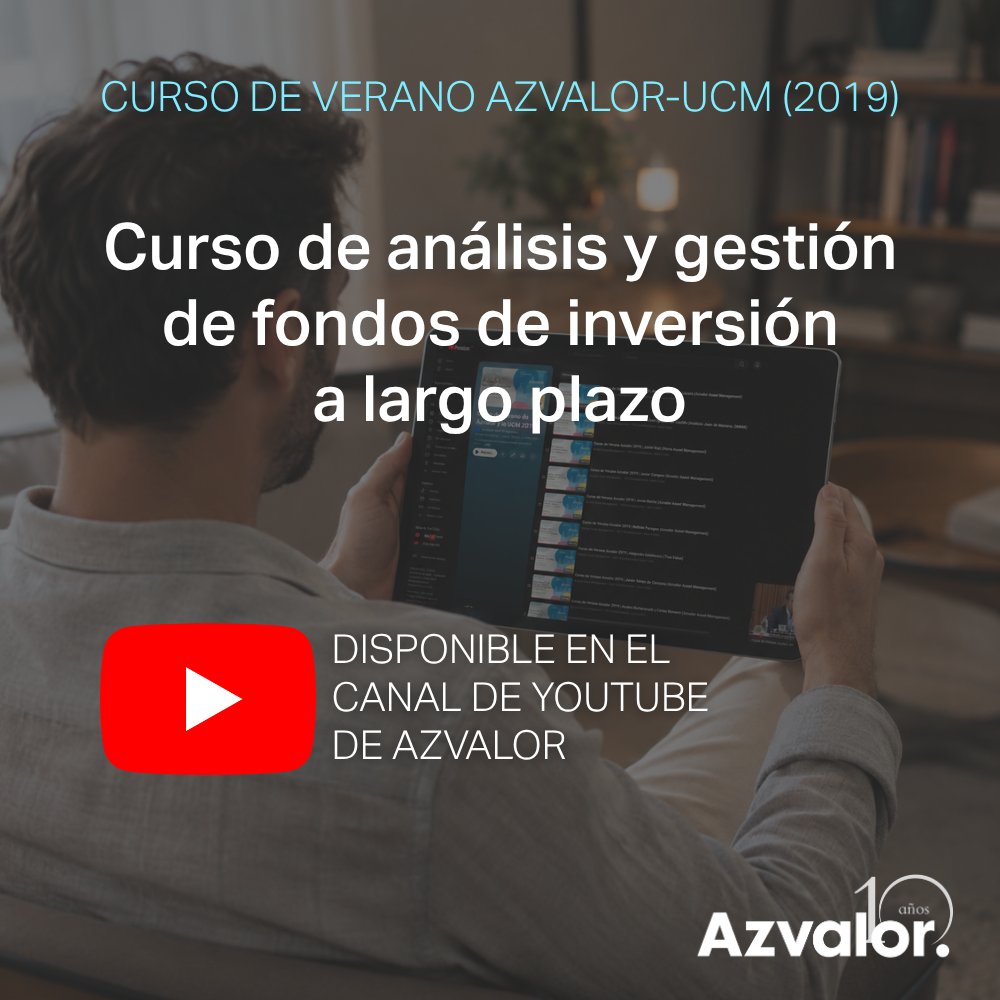 azvalor's tweet photo. Aprenda a invertir mejor este verano con este curso gratuito en nuestro canal de Youtube👉https://t.co/ZzHwXXsyzA

Todas las conferencias del curso organizado por Azvalor en la Escuela de Verano de la UCM

"Adquiere todo el conocimiento y la sabiduría que puedas, porque nadie podrá arrebatártelo", Charlie Munger

#educaciónfinanciera #CursosVeranoUCM