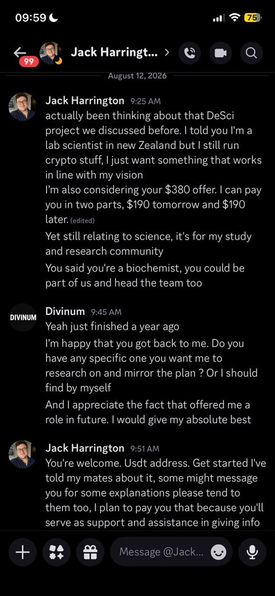 Godmode678's tweet photo. Ist job of the week. Speaking of DeSci I've always loved science cos I studied biochem, though the  economy forced me into another part but still I love it and I'm always happy to do DeSci things because it involves science and web3. LFG #web3 on discord https://t.co/nTMHN2iQ0c