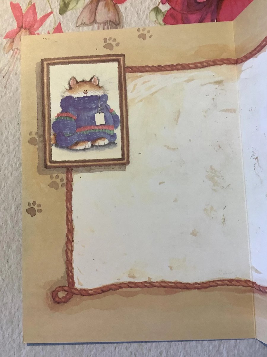 WatsonsVintage's tweet photo. Such a cute card. Rare Vintage 1990s Daddy Birthday Card - ADORABLE Cat in a Huge Sweater Design by Margaret Sherry - Decorated Inside - Cat Loving Daddy Card https://t.co/njlTf2JfRK via @Etsy #VintageCards #BirthdayCards #Daddy #FatCats #CatLover #MargaretSherry #90sArt https://t.co/cLNqo1LuUs