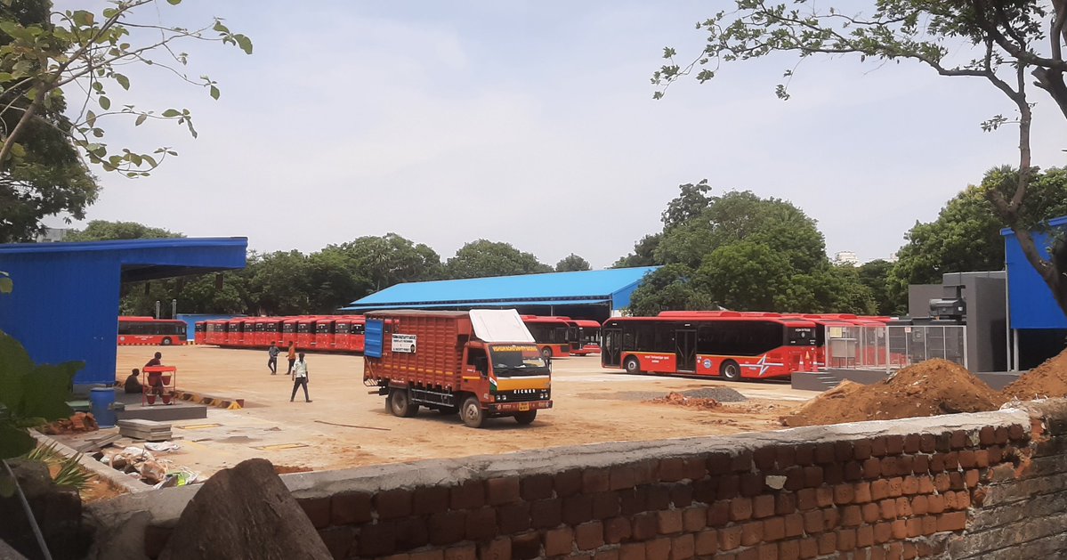 titoraja's tweet photo. MTC EV Phase 2. 
Alandur e-depot is its final stages of completion, with test runs going on in full swing. Launch expected within a week or two. @UpdatesChennai https://t.co/PSX7axip8s