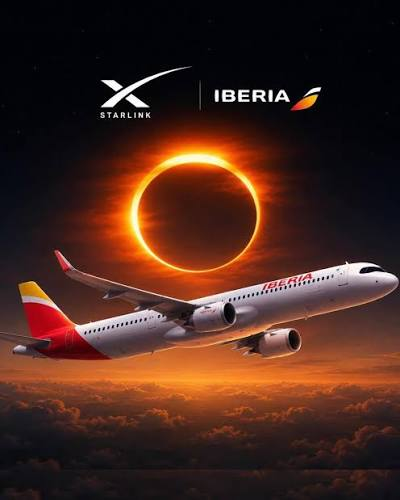 MarkVillacampa's tweet photo. a few very cool things are happening across Spain today for the eclipse:

- a team of SpaceX employees has taken over the stunning Parador de Lerma in Burgos to follow the event
- NASA has turned a 12th-century church into its eclipse operations hub
- Iberia is operating a special eclipse-viewing flight (IB1473, Copernicus’s birth year btw) with a live stream from the sky

what a day