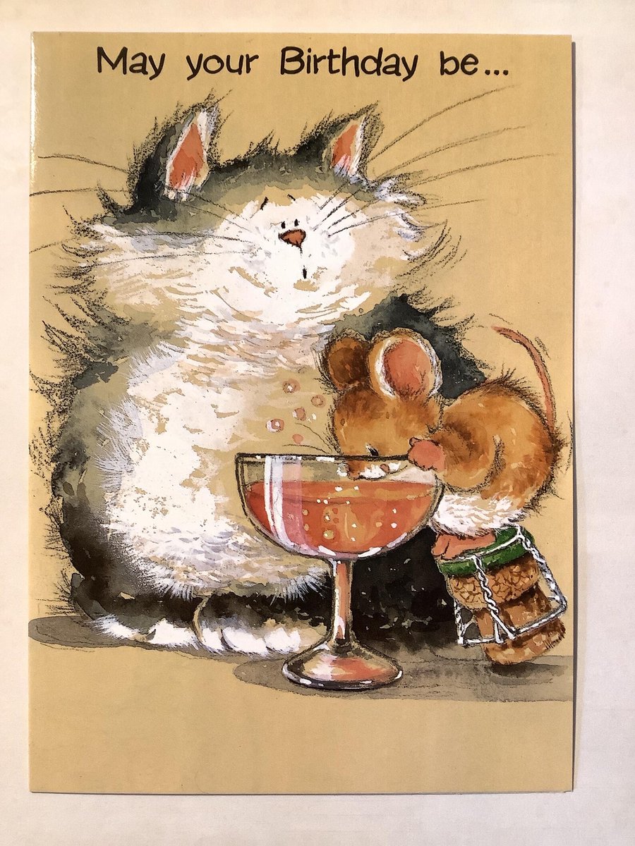 WatsonsVintage's tweet photo. ONLY TWO LEFT NOW! Rare Vintage 1990s Birthday Card -ADORABLE Cat & Mouse Drinking Champagne Design by Margaret Sherry - Decorated Inside - Cute, Cat Lover Card https://t.co/DIpxn6fmOT via @Etsy #VintageCards #BirthdayCards #FatCats #MargaretSherry #CatLovers #CuteCards #90sArt https://t.co/3VNEpxqRRI