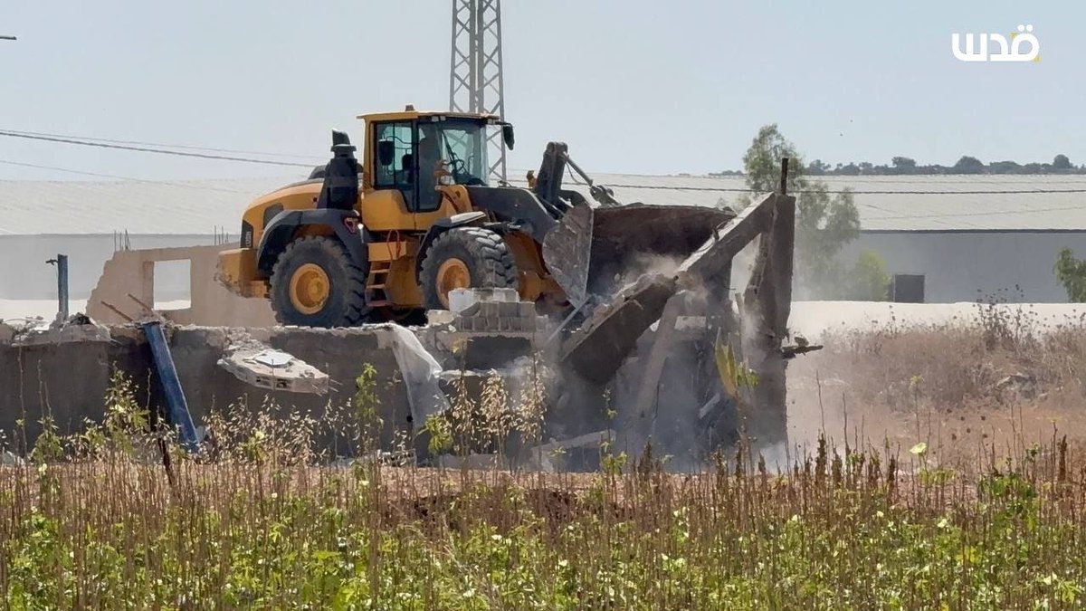 QudsNen's tweet photo. Israeli occupation forces destroyed dozens of Palestinian businesses this morning in the village of Aba, east of Jenin, in the occupied West Bank, in preparation for the return of dozens of Israeli Jewish settler families to the nearby Ganim settlement.

Ganim was evacuated and dismantled in 2005 under then-Israeli Prime Minister Ariel Sharon's disengagement plan.