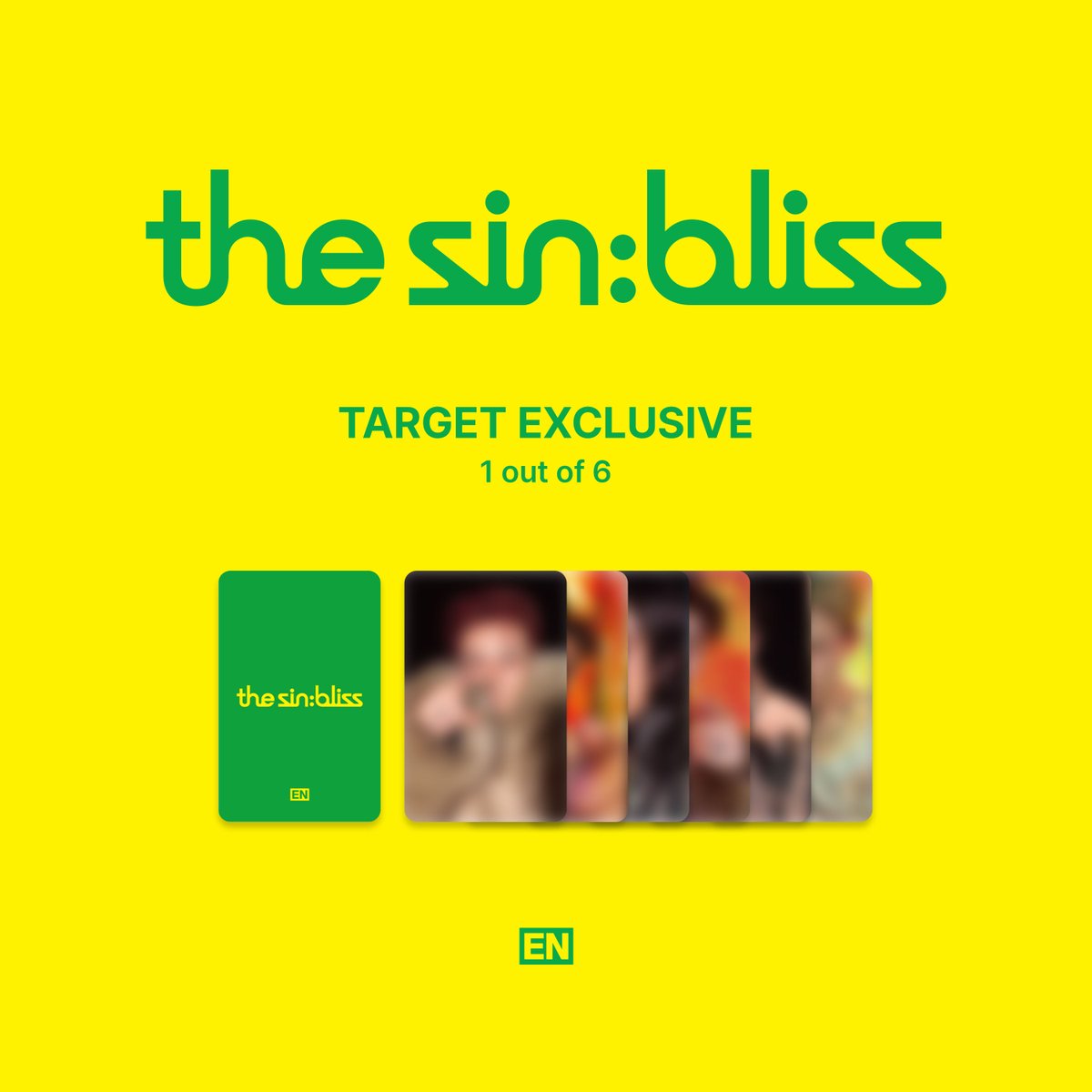 ENHYPEN's tweet photo. Pre-order #ENHYPEN 's #THE_SIN_BLISS
https://t.co/EG4nszGw7d

Check out the Exclusives!

[Target & EU]
- Exclusive Photo cards (1 of 6)

[Barnes & Noble]
- Barnes & Noble Exclusive Photo cards (1 of 2)

[Walmart]
- WALMART Exclusive Photo cards (1 of 6)

[Weverse US]
- WeverseUS Exclusive Postcard (1ea)