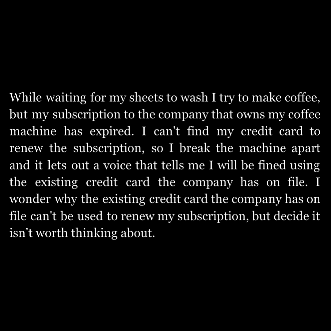 stuartfdrake's tweet photo. THE FUTURE IS A TOOTHPASTE COMMERCIAL, AND I CAN’T WAKE UP (2/3) https://t.co/den5T6McAY