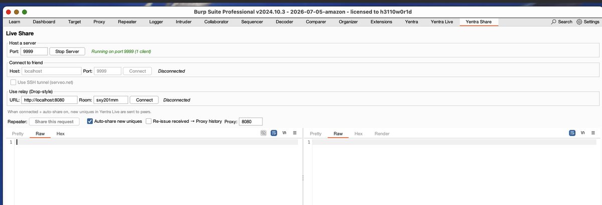 dhakal__bibek's tweet photo. What if Burp had multiplayer mode? 👀
Meet Yentra ⚡
Share traffic live. Kill duplicates. Hunt IDOR/BOLA. Convert JSON to requests/responses. Ship traffic straight to AI.
Open source ↓
https://t.co/Ylr3fodtmc
#BugBounty #BurpSuite #InfoSec #AppSec #ioshacking #androidhacking https://t.co/Z2CncgamuJ