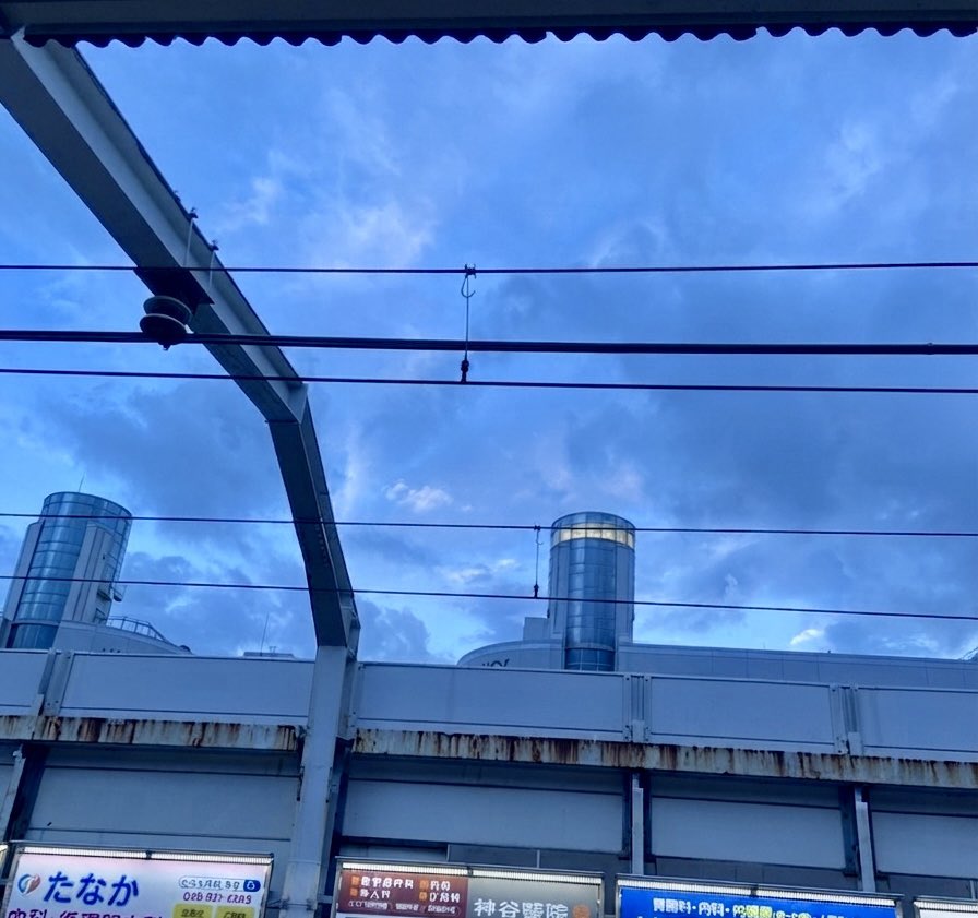 romisora's tweet photo. 帰り道にホームから見上げた空がくぅちゃんぽい。
つるつるした手触りの背中。
会えなくなってもう半年になるんだな。 https://t.co/N9EXALEjqa