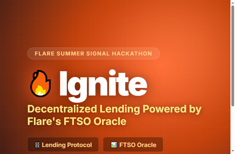 ubong_dev's tweet photo. 🔥 Ignite: lend &amp; borrow on Flare, priced entirely by FTSO.

No admin feeds. No Chainlink. Just Flare's decentralized oracle powering every financial calculation.

Live demo: https://t.co/wPAfgBUJXm
Code: https://t.co/7Gp0c8Tj2M

@FlareNetworks #Flare #FTSO #DeFi https://t.co/2WXBNkHnHv