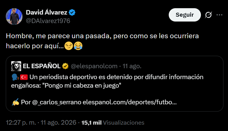 Llourinho's tweet photo. "Periodista de Real Madrid TV." https://t.co/uuHfBdq4Nb