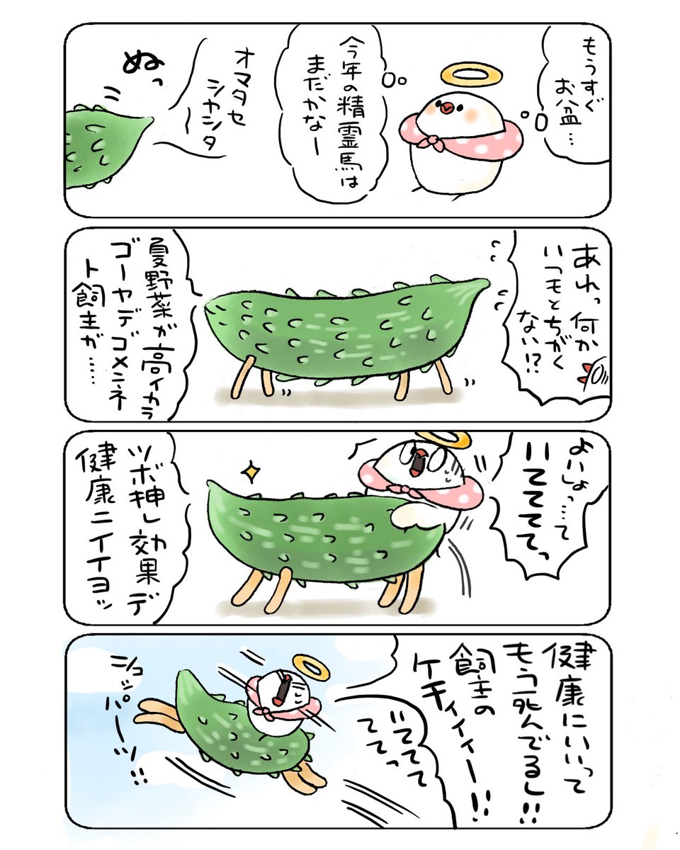 YUhiro87's tweet photo. 精霊馬と先代ぶんちょ https://t.co/en7SksPkyp