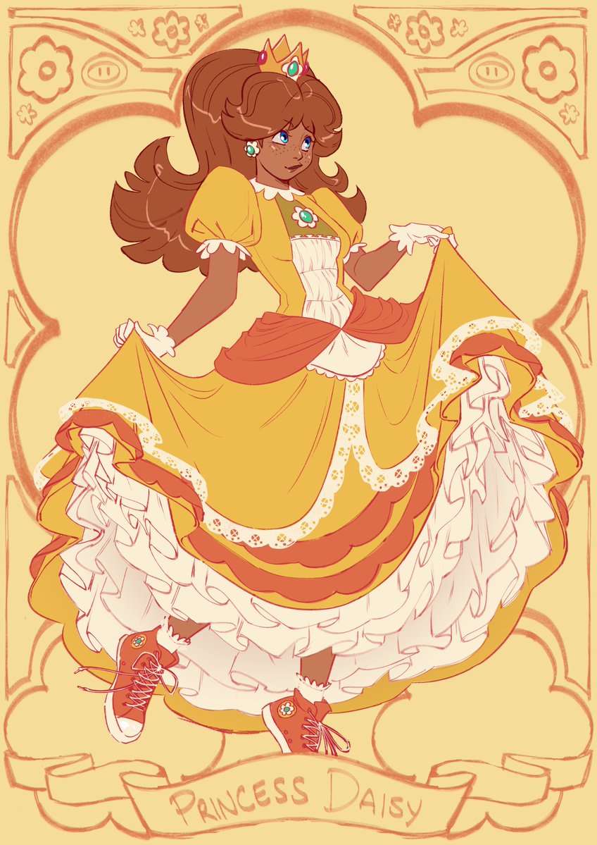 cardy1750's tweet photo. daisy print WIP! loooove the idea of her wearing converse instead of heels https://t.co/GfbBejqjo8