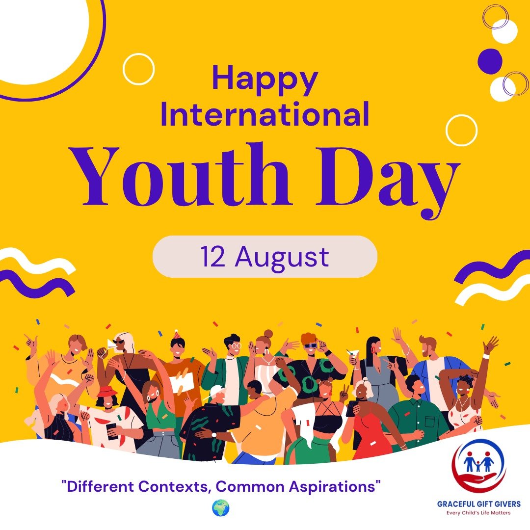 GRACEFUL_GIVERS's tweet photo. Happy International Youth Day! 🎉 Today, 12th August, we celebrate every young person's energy, dreams and unstoppable spirit. Different Contexts, Common Aspirations 🌍
#InternationalYouthDay2026 

 DifferentContextsCommonAspirations https://t.co/ki3D2YjiBo