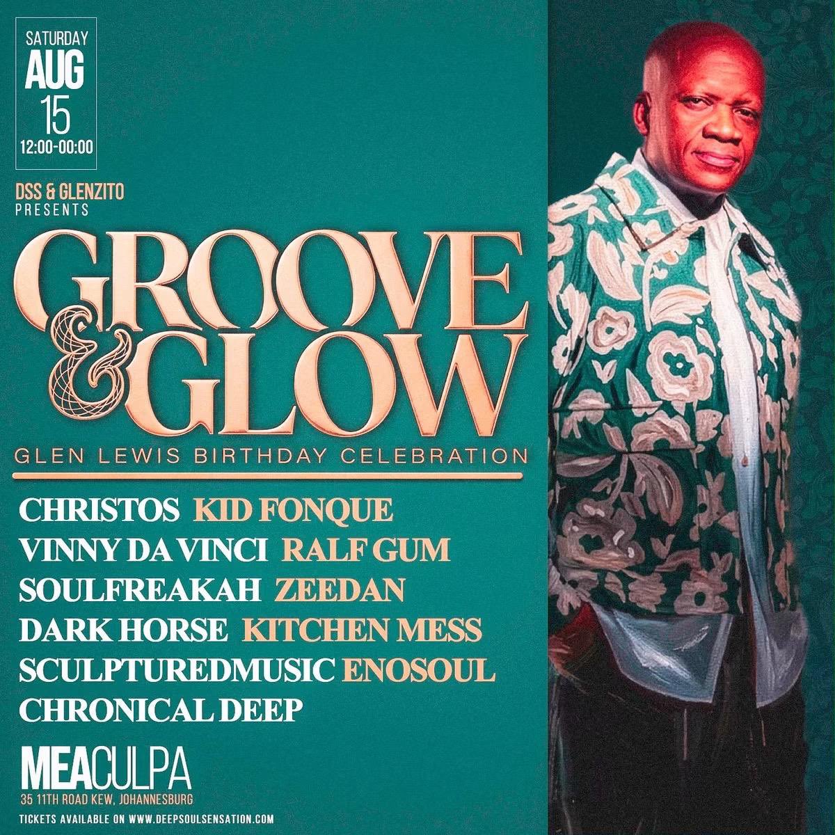 GOGO_Music_1's tweet photo. This Saturday Groove &amp; Glow at Mea Culpa with an incredible line-up
celebrating @GlenLewisSA!

Ralf GUM Bookings only via:

+27 76 777 99 75

or Kathrin@gogo-music.net https://t.co/kILhCQn1hi