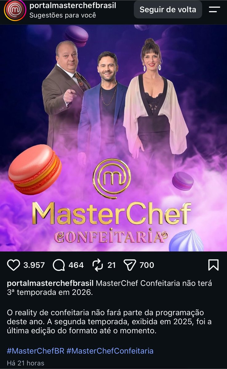 oeduoliveirajr's tweet photo. prefiro masterchef confeitaria do que aquela pataquada que foi a temporada dos famosos cozinhando! https://t.co/lJhKKDdgdn