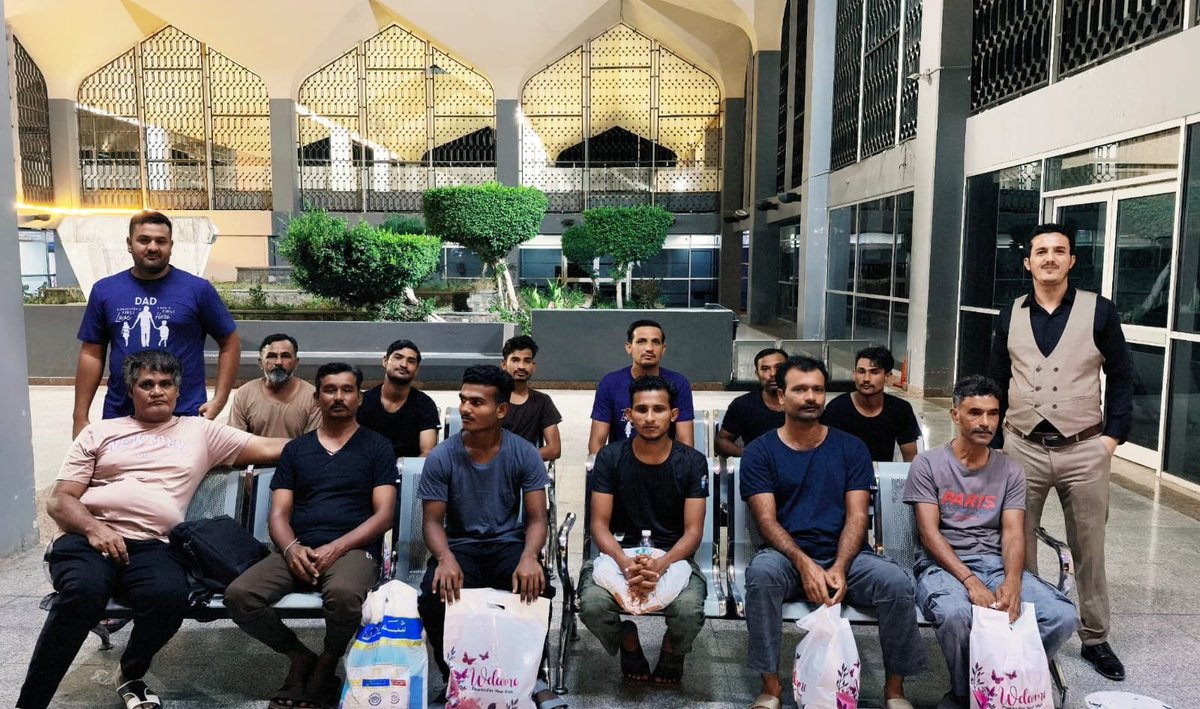 IndiaInYemen's tweet photo. The Embassy of India, in close coordination with Yemeni authorities, has successfully repatriated 12 crew members of MSV Faize Noore Oliya. The crew left Yemen early morning today, from the Aden Airport for their onward journey to India. 

We thank the Yemeni authorities for their support, and wish the crew a safe and comfortable journey back to India.