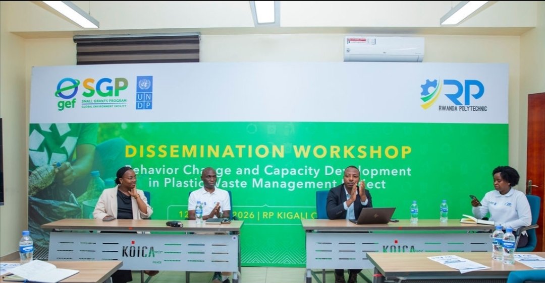 RwandaPolytec's tweet photo. Today, 12 August 2026, Rwanda Polytechnic (RP), in collaboration with @UNDP_Rwanda under the financing from the Global Environment Facility Small Grants Programme @GEF_SGP/SGP, is hosting a Dissemination Workshop on the Behavior Change and Capacity Development in Plastic Waste Management Project at RP Head Office.

The workshop brings together key stakeholders to share project achievements, lessons learned, best practices, and practical recommendations for strengthening sustainable plastic waste management in Rwanda.