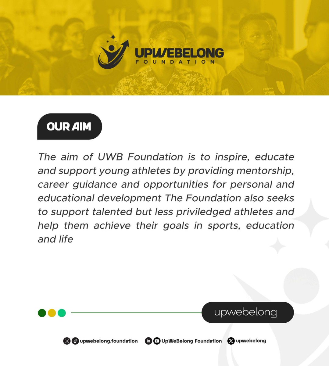 upwebelong's tweet photo. Our Aim. Our Mission. Our Vision. 🎯

A clear purpose. A strong mission. A vision for lasting impact.

Get to know what Up We Belong stands for and the future we are working to build.

UPWEBELONG. 🤝🏾

#UpWeBelong #OurVision #OurMission #OurAim #CommunityImpact https://t.co/szUvPx48Nj