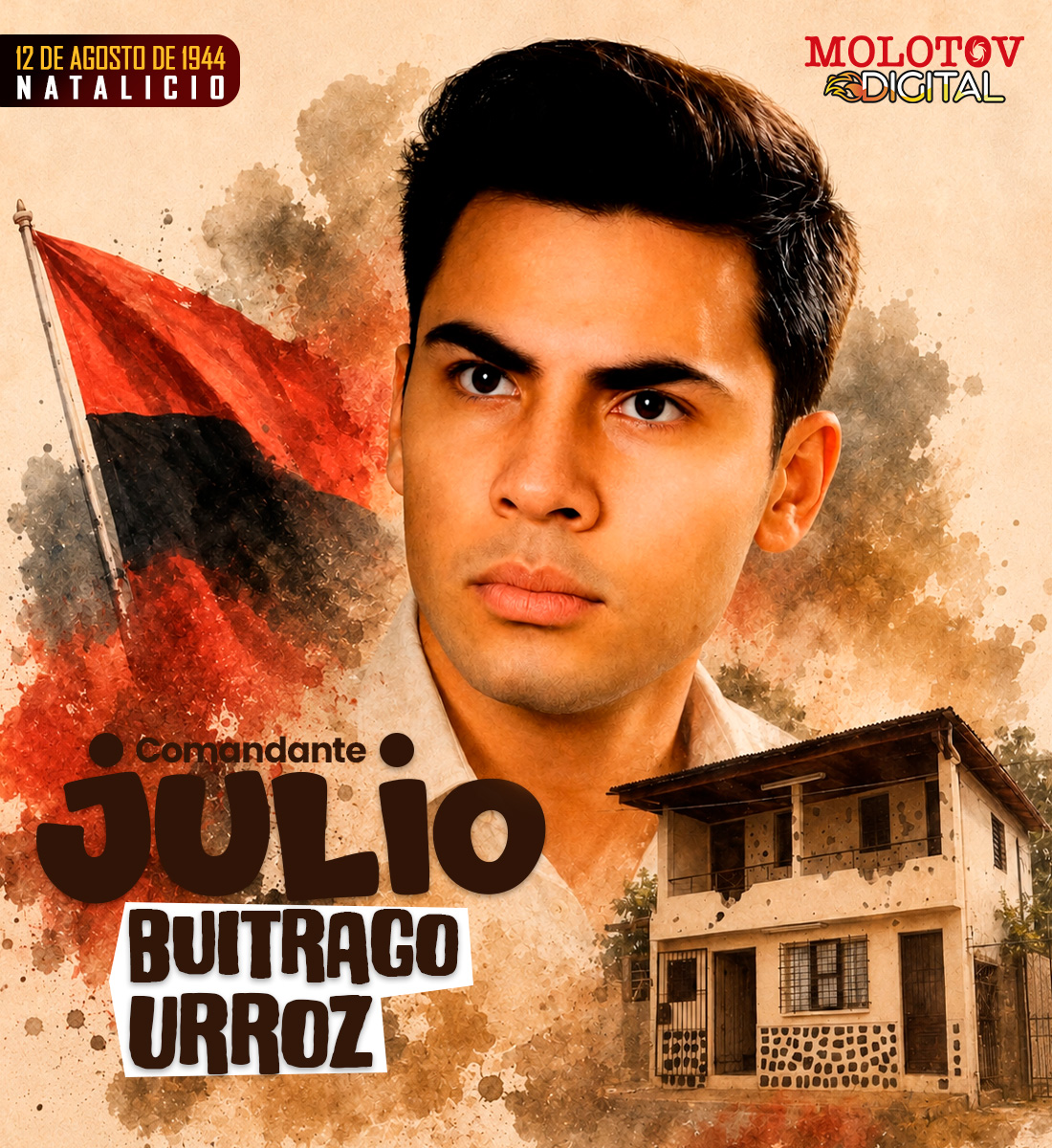molotovdigital_'s tweet photo. Conmemoramos hoy 12 de agosto el 82 aniversario del natalicio del Comandante Julio Buitrago Urroz, Padre de la Resistencia Urbana y miembro de la Dirección Nacional Histórica del FSLN🔴⚫️  ejemplo de valentía, convicción y amor por #Nicaragua 🇳🇮 https://t.co/GUPnibj8YJ
