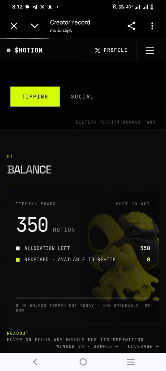 masa52045's tweet photo. gm everyone

seeing some CT posts about $MOTION, so figured I’d share this here.

if you have some allocation, you can try it out:
Creator record
→ login with X
→ make a post about @motiontip
→ wait a bit
→ comment  @tipmotion 1000 https://t.co/zFdKnL3kzQ