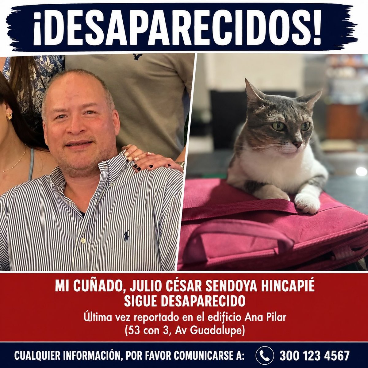 NoticiasRCN's tweet photo. #ServicioSocial | En Cali buscan a Julio César Sendoya Hincapié, desaparecido tras el terremoto. ⬇️ https://t.co/W6OcYMAQyW