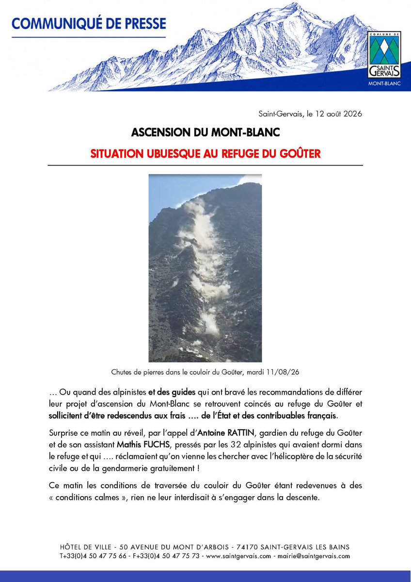 PEILLEX's tweet photo. #saintgervais #montblanc situation ubuesque au #refugedugouter https://t.co/cVJKyG94fe