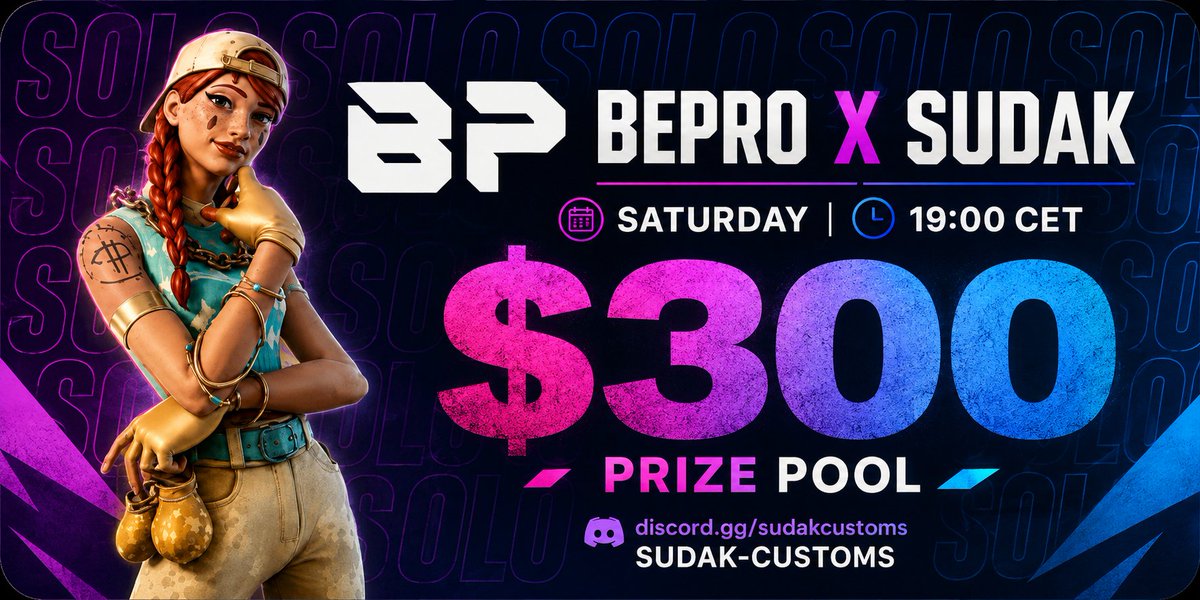 SudakCustoms's tweet photo. $300 BEPRO x SUDAK CUSTOMS CUP It’s happening 15.08 at 19:00. 
Register: https://t.co/bofOiqQYsm https://t.co/Kg577K1eyt