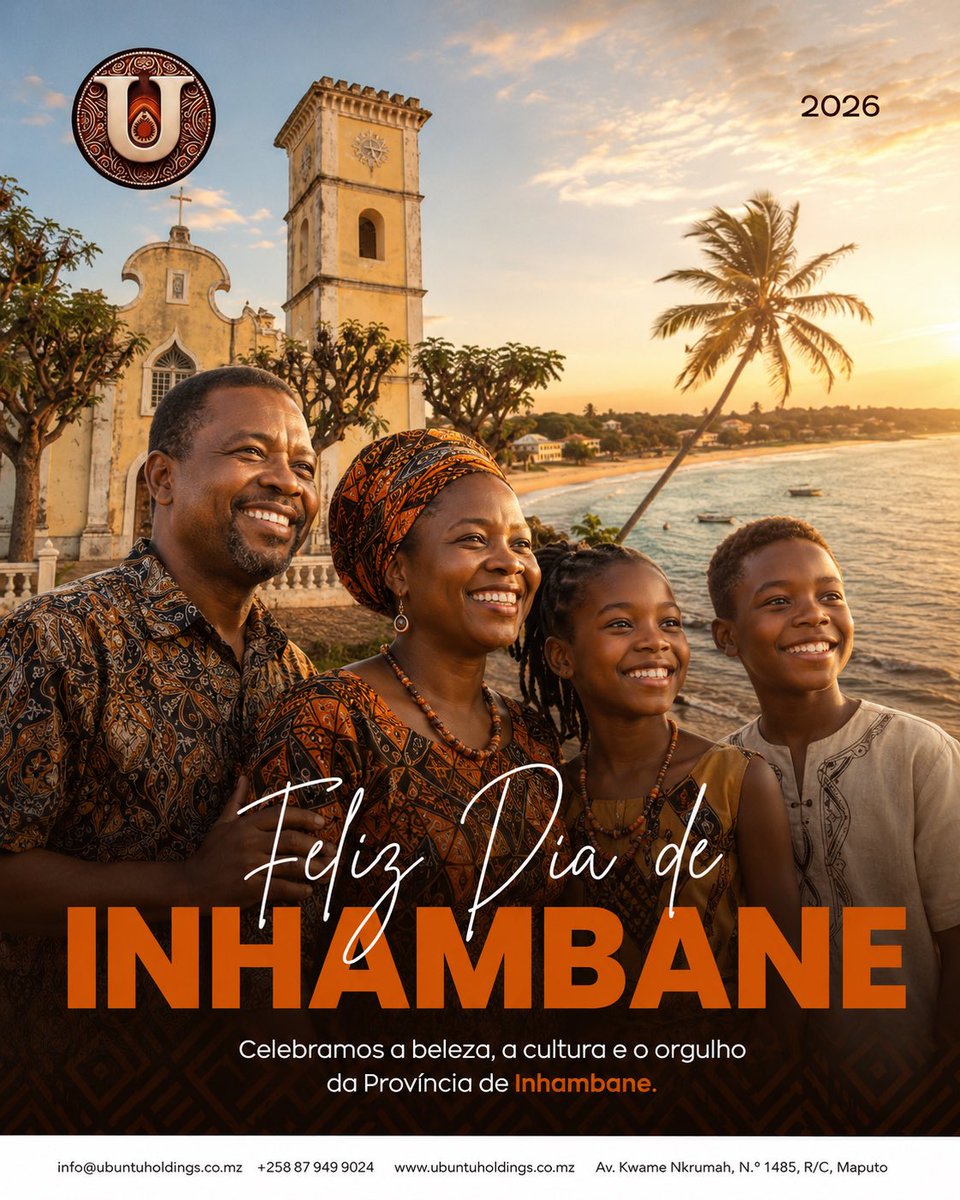 ubuntu_moz's tweet photo. Feliz Dia de Inhambane! 🇲🇿

Hoje celebramos a cultura, a beleza, a história e, sobretudo, as pessoas que dão vida a esta extraordinária província de Moçambique.

Às comunidades de Inhambane, a nossa homenagem.

UBUNTU.
Longe, Juntos. 🧡

#Inhambane #UbuntuHoldings #LongeJuntos https://t.co/McuRsMarEe