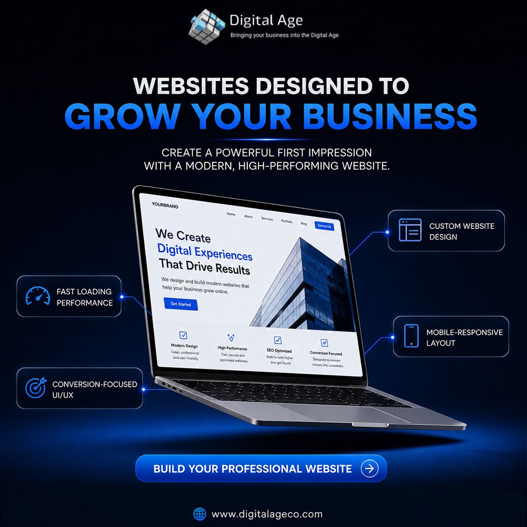 digitalageco's tweet photo. At Digital Age, we create visually stunning #websites that combine exceptional design with outstanding performance. Every website is optimized for speed, #mobileresponsiveness, and #UserExperience to help turn visitors into loyal customers. https://t.co/Z1sI8kFmiF