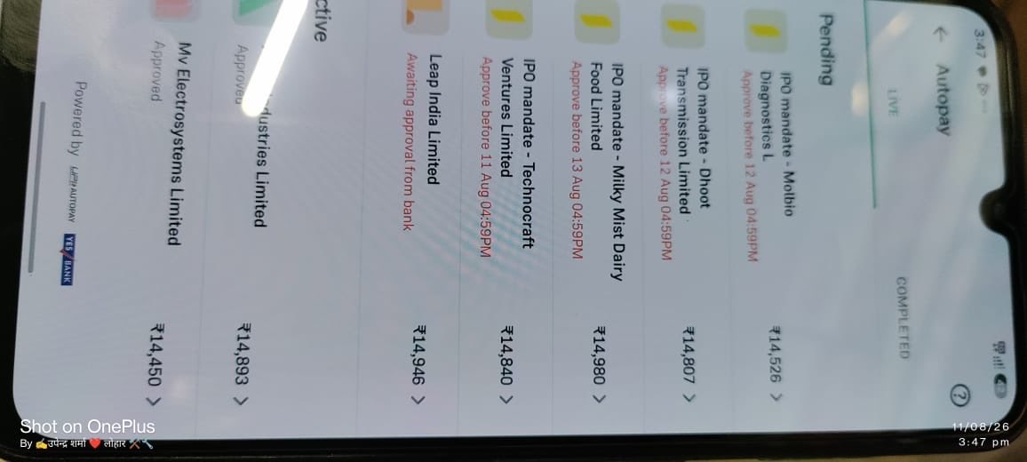 EnamSajid's tweet photo. @EatBingo1 @investorniti @centralbank_in Always showing Awaiting approval from bank and couldn’t create mandate from yesterday till now https://t.co/eFjVlUcSOV