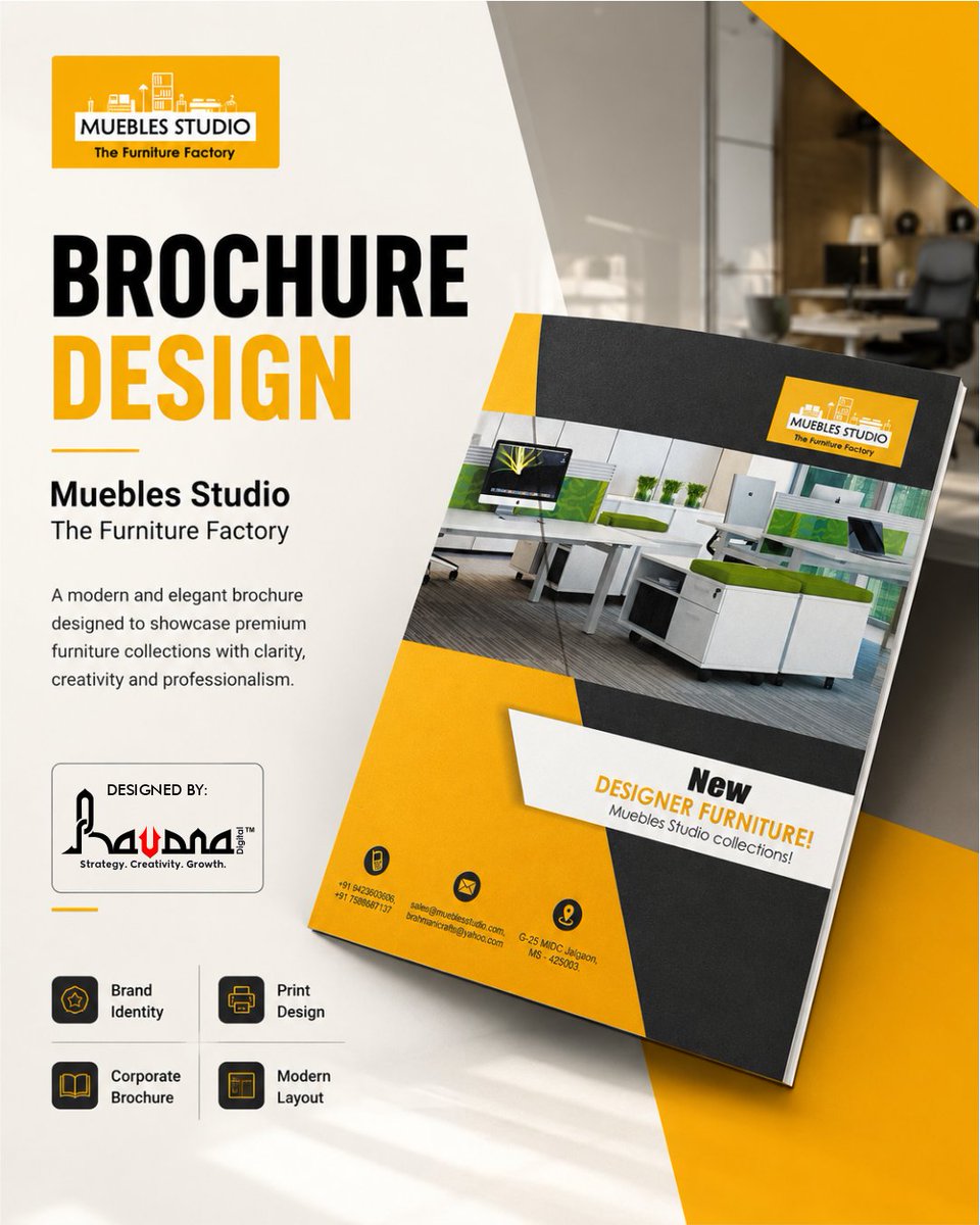 RavanaDigital's tweet photo. A great brochure doesn't just inform—it sells. 📖✨

Our premium brochure for Muebles Studio combines strategic design, clean layouts, and strong branding to create a lasting impression.

#RavanaDigital #BrochureDesign #Branding #GraphicDesign #PrintDesign #BusinessGrowth https://t.co/sIJp10iMe3