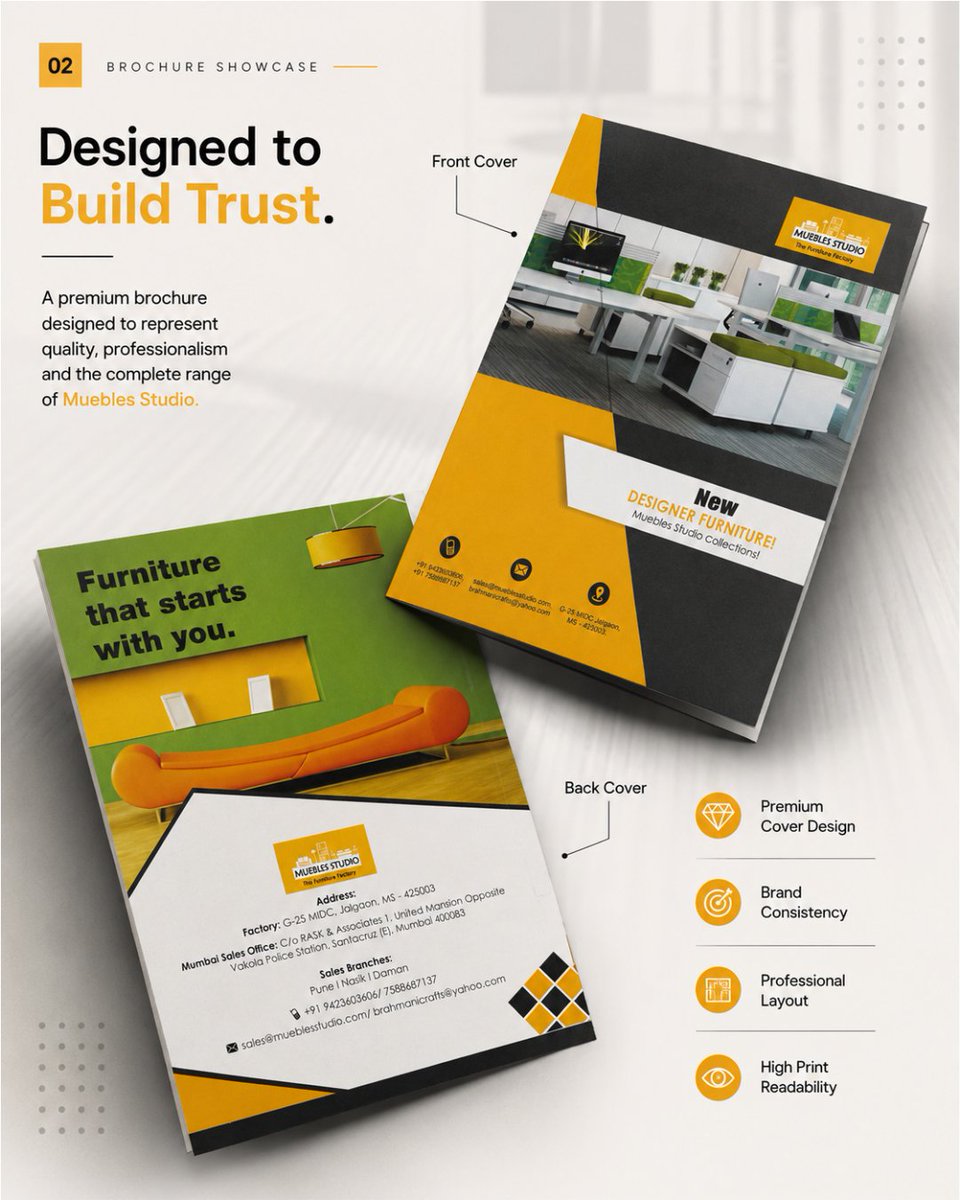 RavanaDigital's tweet photo. A great brochure doesn't just inform—it sells. 📖✨

Our premium brochure for Muebles Studio combines strategic design, clean layouts, and strong branding to create a lasting impression.

#RavanaDigital #BrochureDesign #Branding #GraphicDesign #PrintDesign #BusinessGrowth https://t.co/sIJp10iMe3