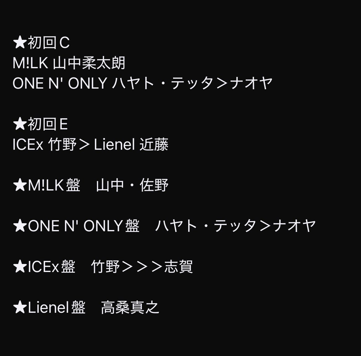 crown_star95's tweet photo. yes!東京 超特急 m!lk one n' only ワンエン 原因は自分にある。げんじぶ icex lienel トレカ 交換

譲:画像1枚目

求:画像2枚目

まとめて交換してくれる方優先◎
お気軽にリプdmにてお声がけください🙇 https://t.co/4JZXKqJ2ZP