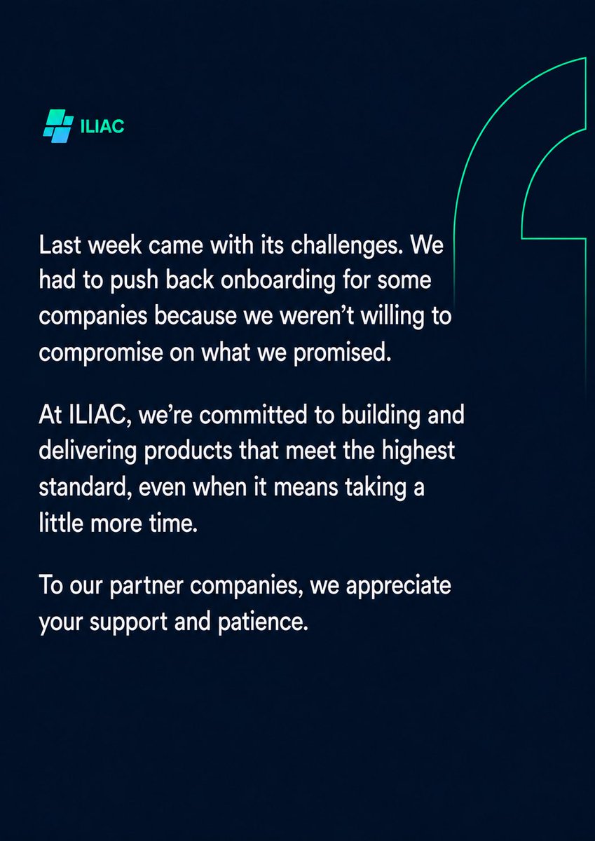 iliachq's tweet photo. Quality over speed. Always.
Thank you to our partners for your patience and trust. https://t.co/fR9QYM7Mka