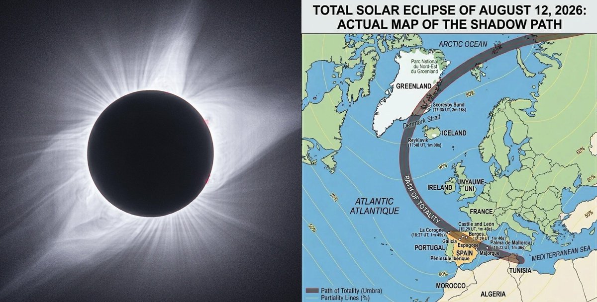 SFASinfronteras's tweet photo. ¡EL CIELO SE OSCURECE! ECLIPSE SOLAR TOTAL ATRAPARÁ LAS MIRADAS DEL MUNDO

•El fenómeno astronómico ocurrirá este 12 de agosto y podrá seguirse en vivo desde México; la transmisión comenzará a las 11:15 horas, tiempo del centro

Más información👇
https://t.co/RzsV9aCZfH https://t.co/YF7gzIexvG